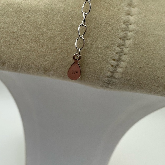 Silver 925 and Pearl Diamond Shape Necklace - Picture 3 of 8